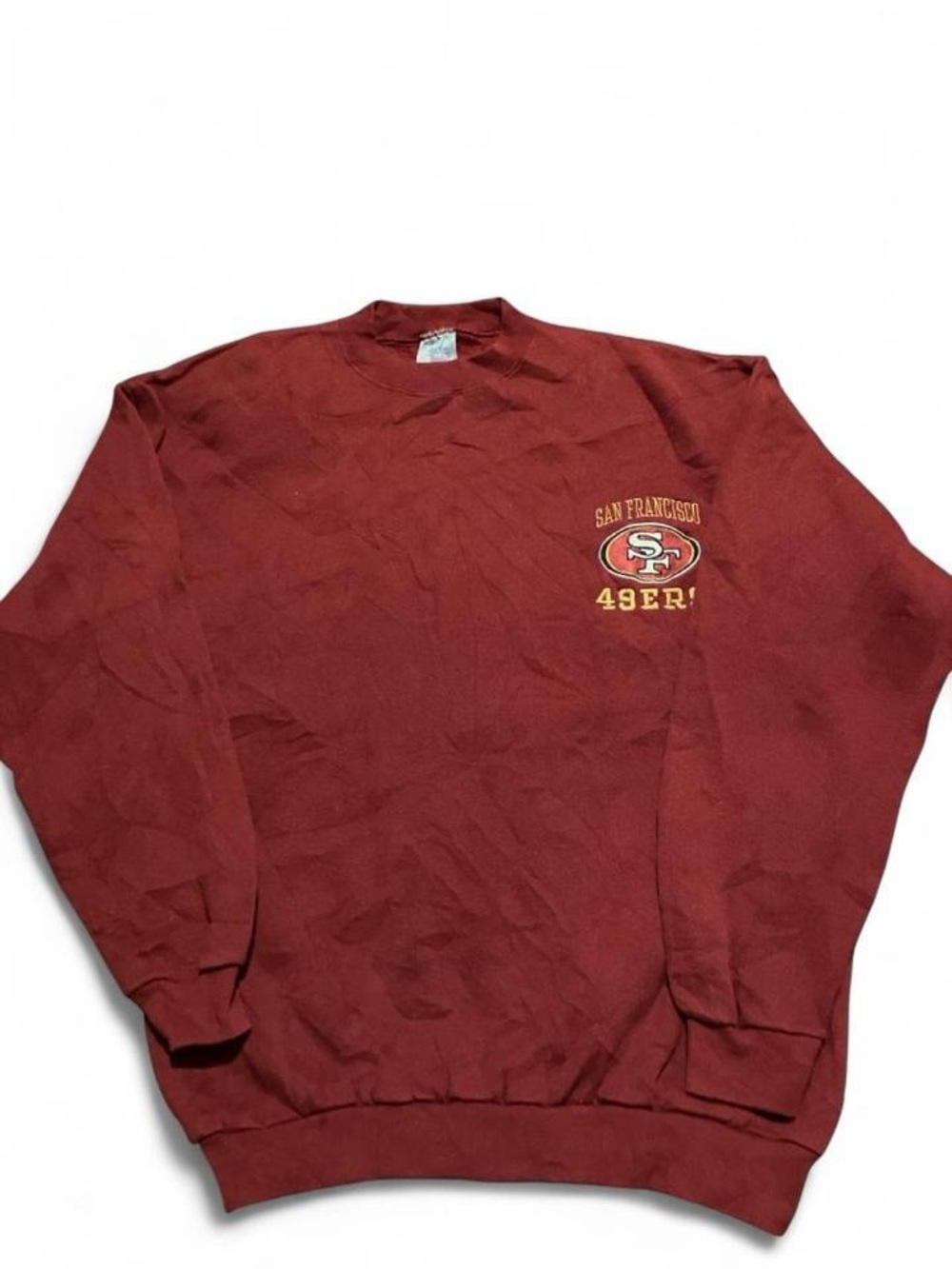 Vintage 90s San Francisco 49ers Logo 7 Red Graphic Crewneck Sweatshirt SF Large